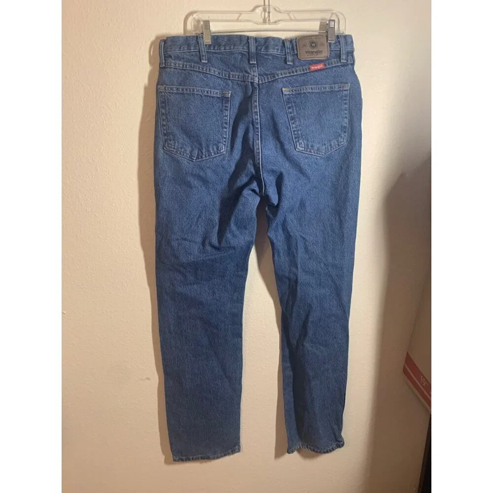 Wrangler Regular Fit Denim Blue Jeans Men's Size 36x34 Straight Leg Z2